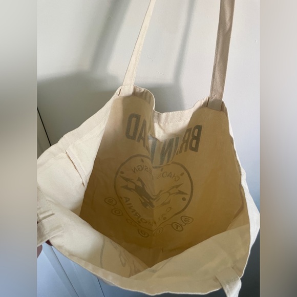 NEW Brain dead fabrications Sunset Chaos Design Beige ivory cream LARGE tote bag - Picture 3 of 3